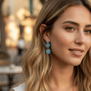 Orecchini con Fiocco in Argento e Agata Blu