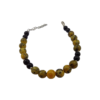 Elegante Bracciale in Pietra Onice Nera e Agata Maculata