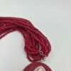 Collana donna multifili in cristallo di radici di rubini con pietre agata mm15x15 e ciondolo in agata color rubino - immagine 6