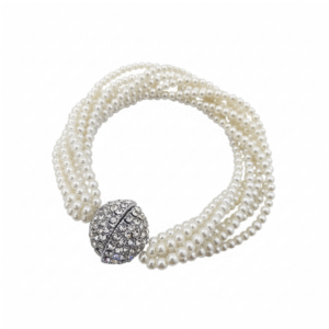 Bracciale Multifilo di Perle con Chiusura Gioiello
