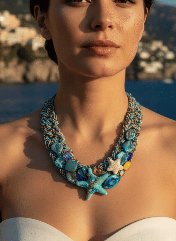Collana Bohémien "Mosaico Turchese" Fatta a Mano - immagine 2