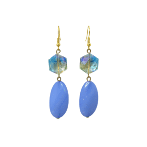 Orecchini Pendenti Blu con Cristallo Iridescente