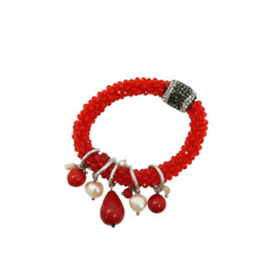 bracciale-cristalli-rossi-donna-elastico-perle-agata-fatto-a-mano