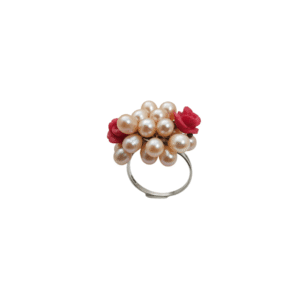 Anello Romantico con Perle Barocche e Roselline