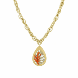 Collana con Ciondolo Tesoro di Corallo Rosso