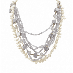 Collana Multifilo Ametista con Cristalli e Perle Barocche