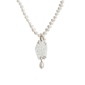 Collana di Perle di Fiume con Cammeo Originale Floreale