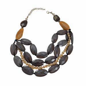 Maxi Collana Multifilo Color Fumo e Cristalli