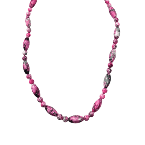 Collana in Agata Maculata Fucsia