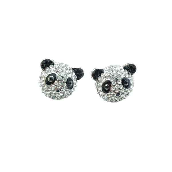 Orecchini Panda Scintillanti con Zirconi