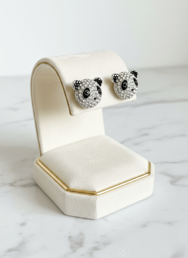 Orecchini Panda Scintillanti con Zirconi - immagine 3