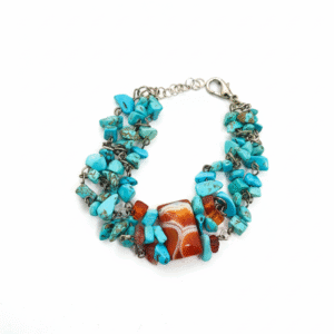 Bracciale Statement in Turchese e Corniola