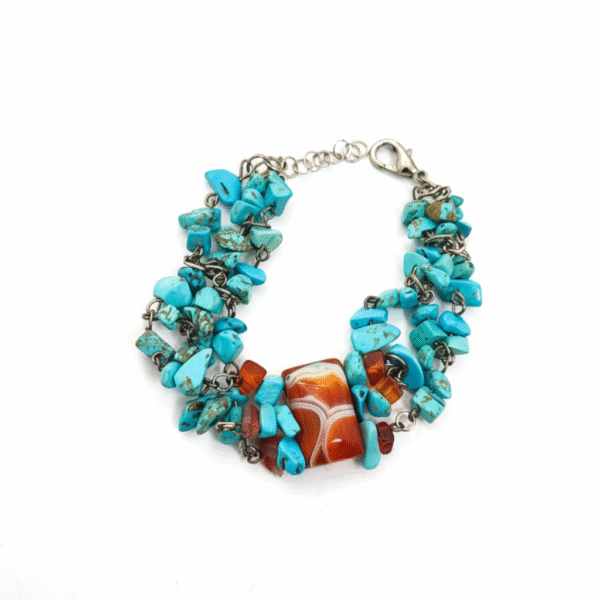 Bracciale Statement in Turchese e Corniola