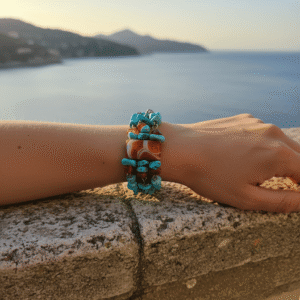 Bracciale Statement in Turchese e Corniola