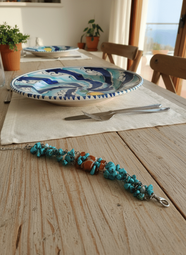 Bracciale Statement in Turchese e Corniola - immagine 3