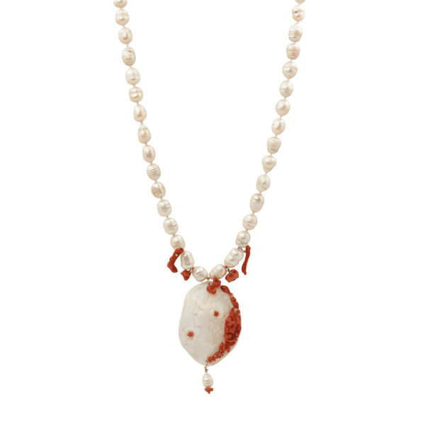 Collana Gran Dama con Cammeo, Perle e Corallo