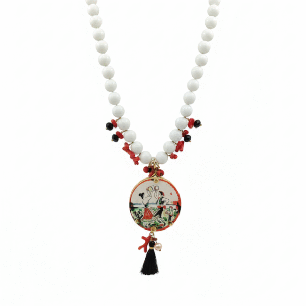 Collana "Tarantella" con Ciondolo Dipinto a Mano