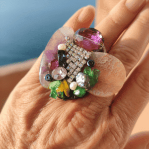 Anello Tesoro della Terra con Agata e Ametista
