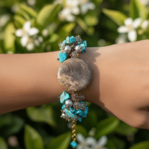 bracciale-artigianale-turchese-pietra-onice-perle-cristalli-magie-creative