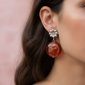 orecchini-vetro-di-murano-arancione-oro-donna-pendenti-fatto-a-mano