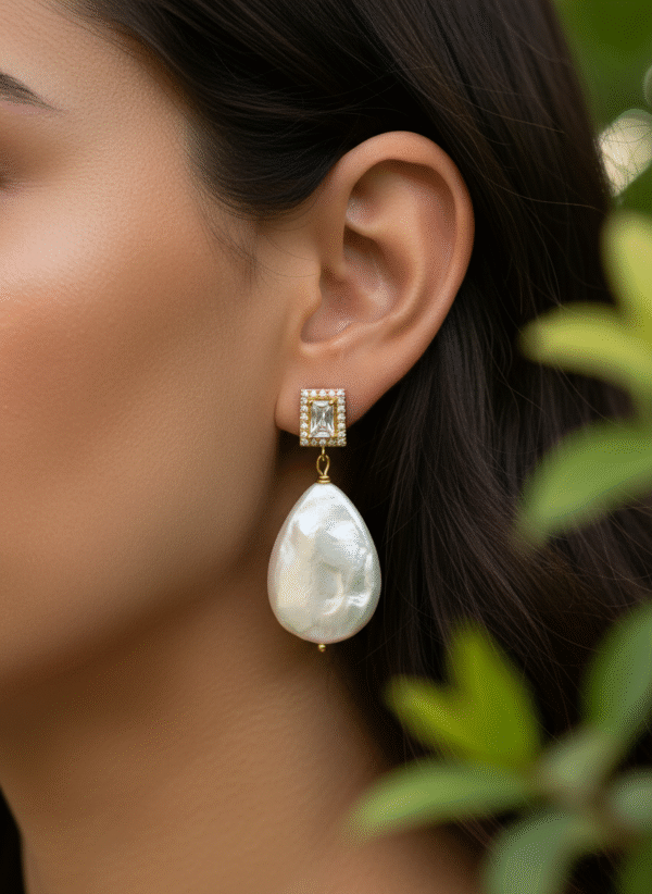 Orecchini Luce Barocca con Perle Pendenti - immagine 2