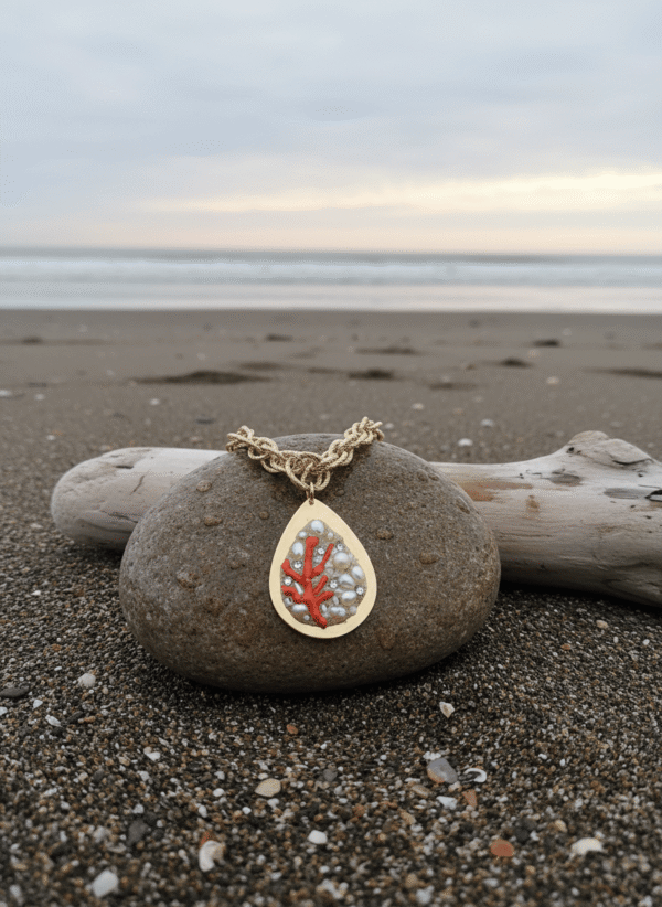 Collana con Ciondolo Tesoro di Corallo Rosso - immagine 3