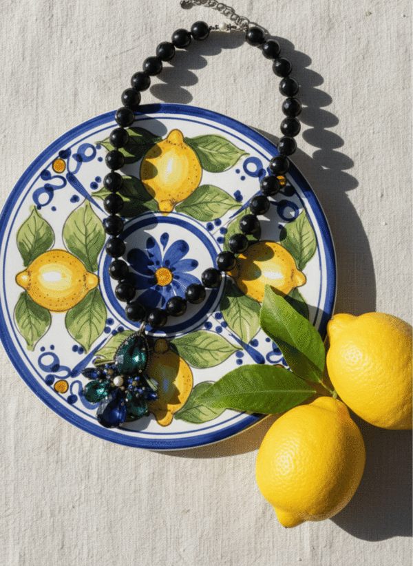 Collana Onice Nero con Ciondolo Pavone - immagine 4