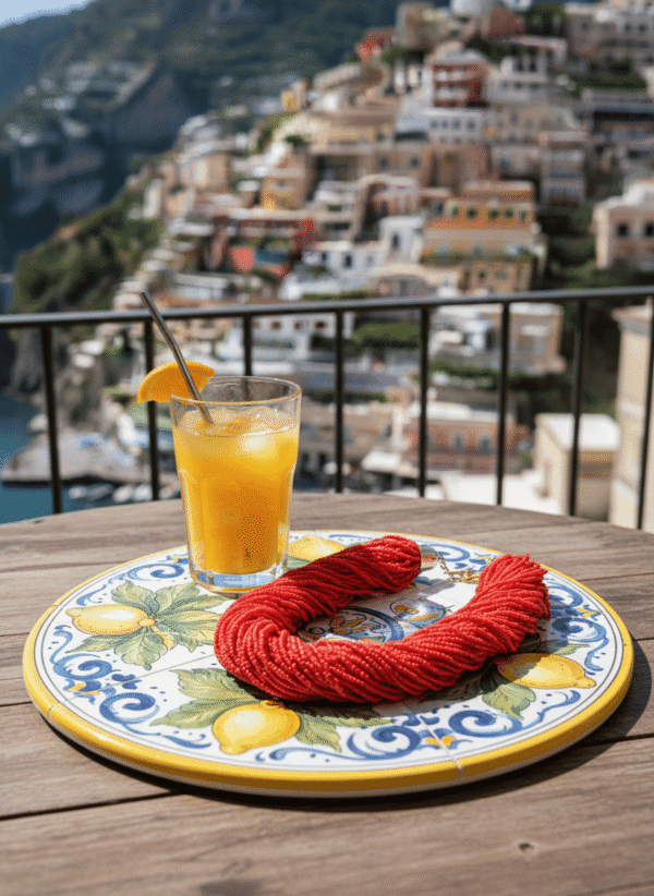 Collana Brenda a Fiumi di Perline Rosse - immagine 2