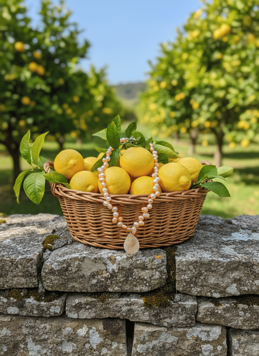Collana Capri con Perle Arancioni e Agata - immagine 4