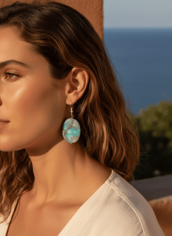 Orecchini Agata Azzurra Sfumature del Mare - immagine 2