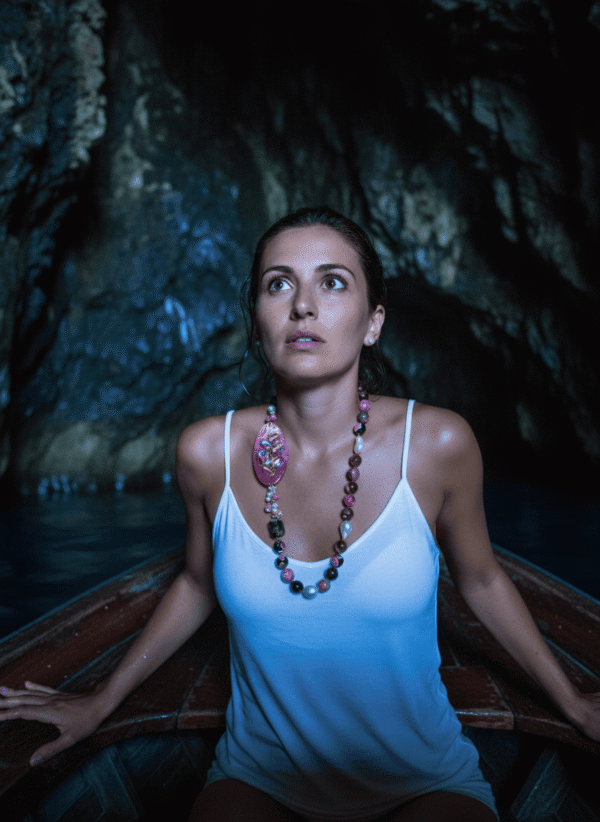 Collana "Bouganville" con Agata Fucsia e Perle Scaramazze - immagine 3