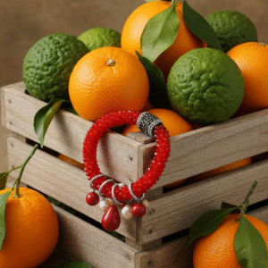 bracciale-cristalli-rossi-donna-elastico-perle-agata-fatto-a-mano