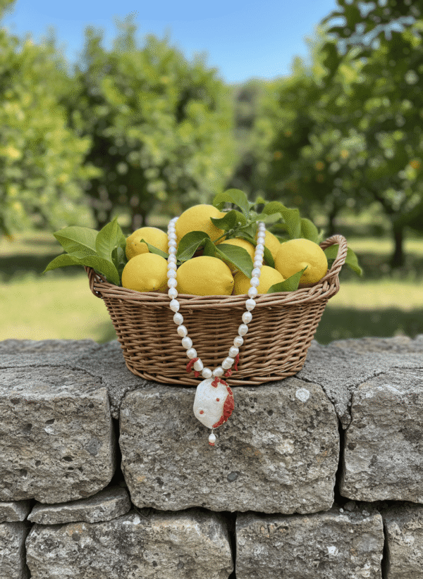 Collana Gran Dama con Cammeo, Perle e Corallo - immagine 5