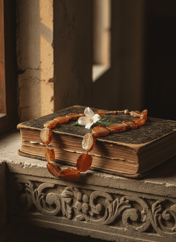 Collana con Agata Maculata e Quarzo Giallo - immagine 3