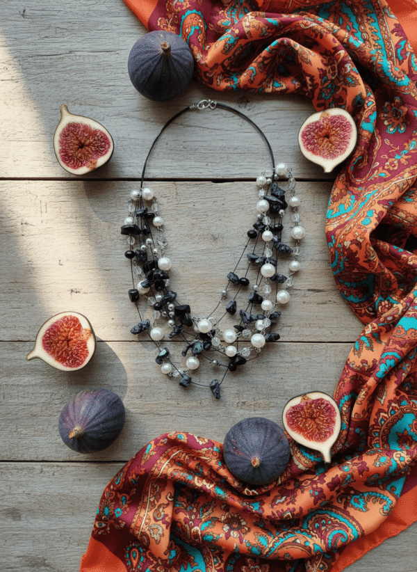 Collana Multifilo con Perle e Cristalli - immagine 3