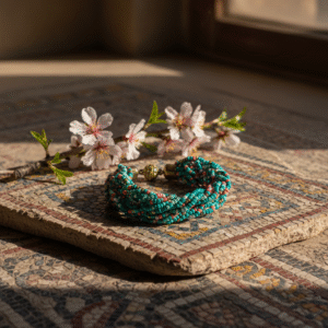 bracciale-perline-intrecciato-turchese-multicolor-chiusura-magnetica-donna