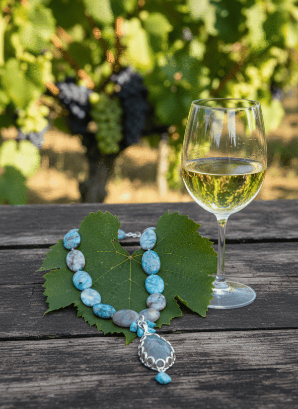 Collana "Abissi" in Agata Maculata Blu - immagine 2
