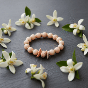 bracciale-corallo-rosa-agata-donna-regolabile-estivo-fatto-a-mano