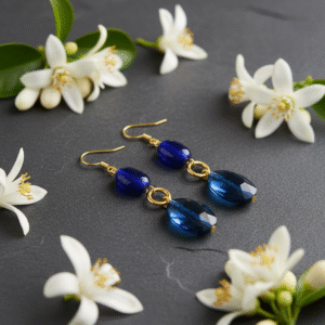 orecchini-pendenti-cristallo-blu-zaffiro-agata-dorati-magie-creative