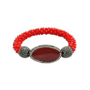 Bracciale Scintilla Rossa con Agata e Zirconi