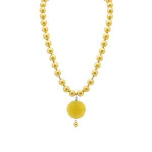 Collana Sole d'Oro con Perle Gialle e Agata