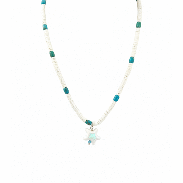 Collana Stella Marina in Onice Bianco e Turchese
