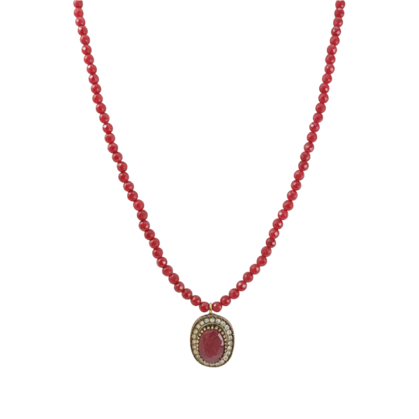 Collana Cuore di Rubino con Zirconi