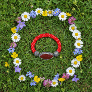 Bracciale Scintilla Rossa con Agata e Zirconi