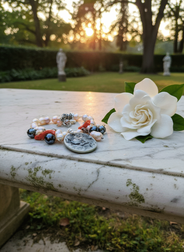 Bracciale Tesoro Sommerso con Perle Barocche e Corallo - immagine 2