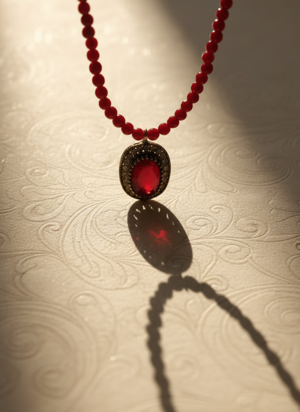 Collana Cuore di Rubino con Zirconi - immagine 4