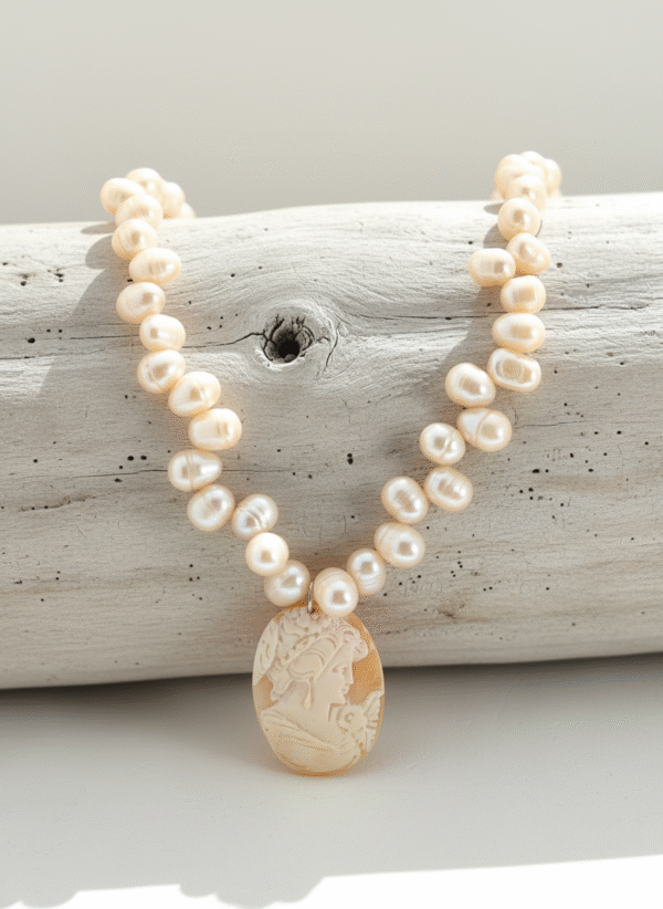 Collana Regina con Perle Barocche e Cammeo - immagine 5