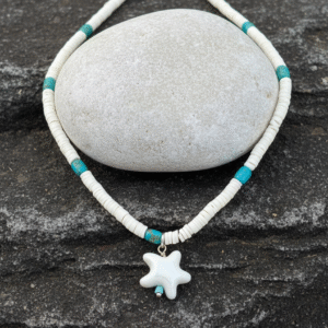 Collana Stella Marina in Onice Bianco e Turchese