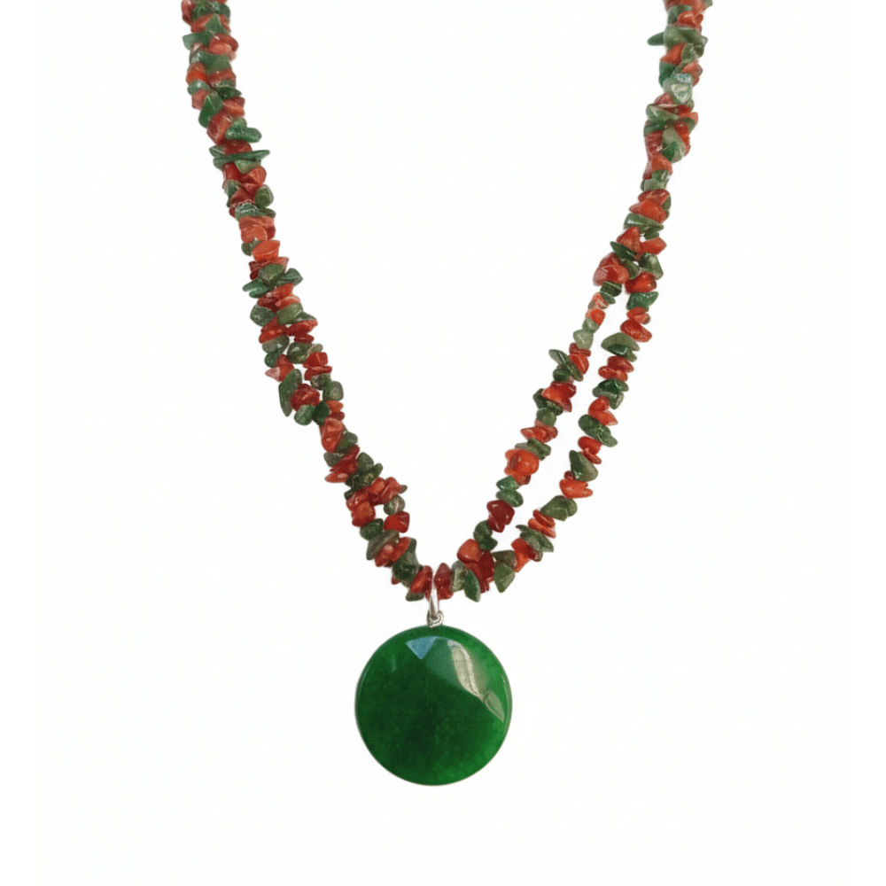 Collana Foresta Incantata con Ciondolo in Agata Verde
