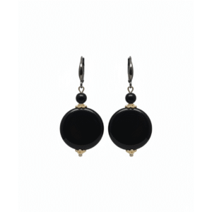 Orecchini a Disco in Onice Nero